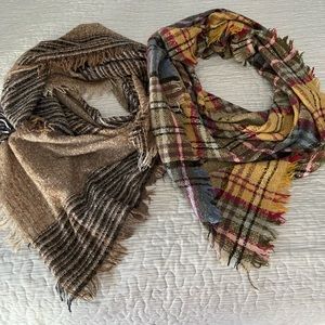 Two Soft Triangle Scarves
